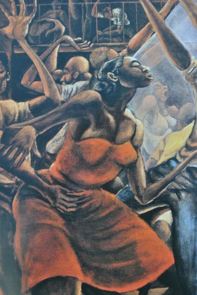 Ernie BARNES : Sugar Shack, SERIGRAPHIE signée, 2002 2