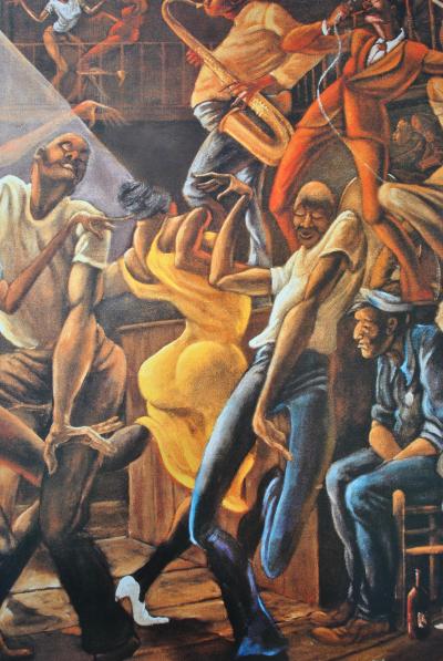 Ernie BARNES : Sugar Shack, SERIGRAPHIE signée, 2002 2