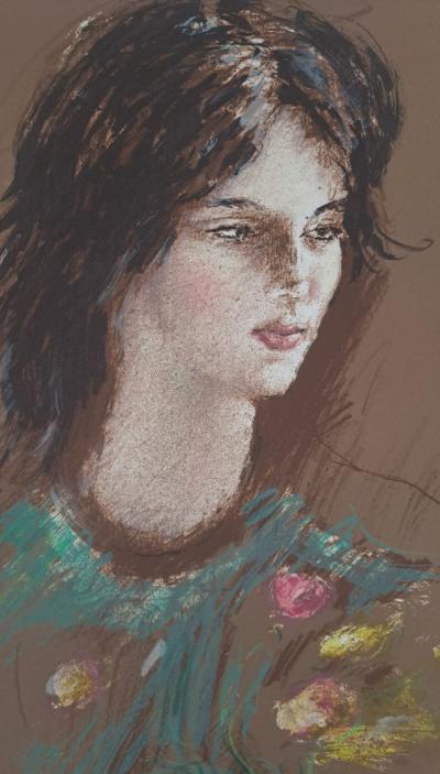 Jacques Pecnard - Jeune fille à la blouse verte, 1991 - Lithographie originale, signée et numérotée 2