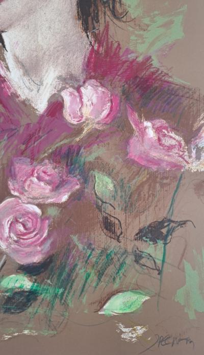 Jacques Pecnard - Jeune fille assoupie à la blouse rose, 1991 - Lithographie originale, signée et numérotée 2