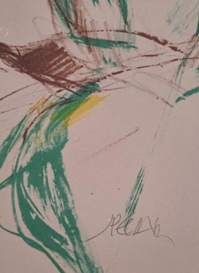 Jacques Pecnard - Jeune fille assoupie dans les fleurs, 1991 - Lithographie originale, signée et numérotée 2
