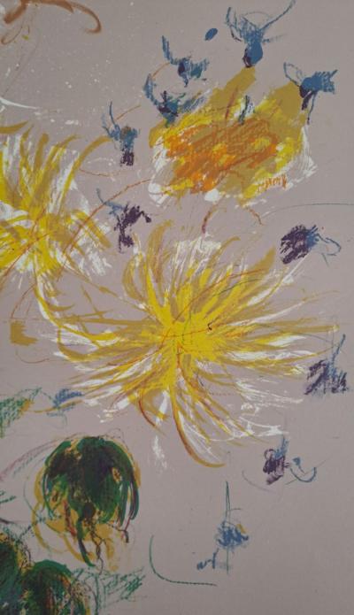 Jacques Pecnard - Jeune fille aux fleurs, 1991 - Lithographie originale, signée et numérotée 2