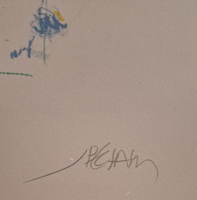 Jacques Pecnard - Jeune fille aux fleurs, 1991 - Lithographie originale, signée et numérotée 2