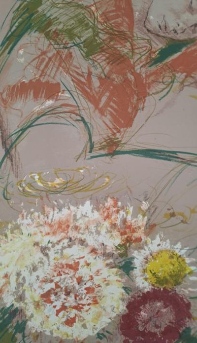 Jacques Pecnard - Jeune fille endormie et le bouquet, 1991 - Lithographie originale, signée et numérotée 2