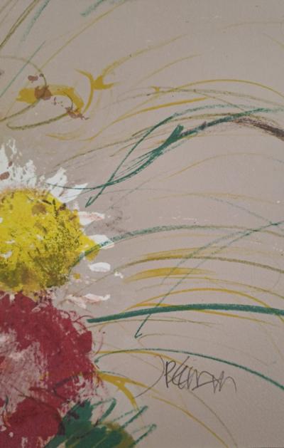 Jacques Pecnard - Jeune fille endormie et le bouquet, 1991 - Lithographie originale, signée et numérotée 2