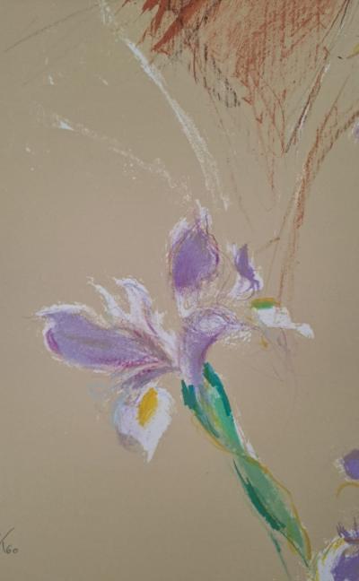 Jacques Pecnard - Sleeping Girl and Irises, 1991 - Original lithograph, signed and numbered 2