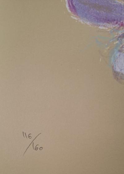 Jacques Pecnard - Sleeping Girl and Irises, 1991 - Original lithograph, signed and numbered 2