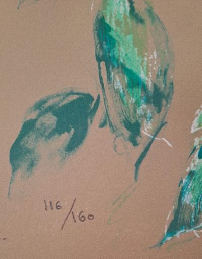 Jacques Pecnard - Jeune fille au bouquet jaune, 1991 - Lithographie originale, signée et numérotée 2