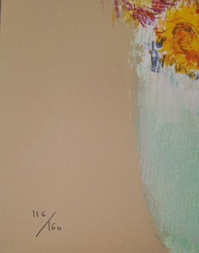 Jacques Pecnard - Jeune fille et le bouquet d’immortelles, 1991 - Lithographie originale, signée et numérotée 2