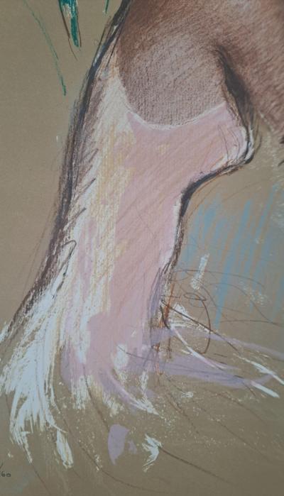 Jacques Pecnard - Jeune fille et les iris, 1991 - Lithographie originale, signée et numérotée 2