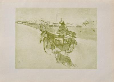 Henri de TOULOUSE-LAUTREC (d’après) : Le chien et l’attelage,1927, Lithographie signée 2