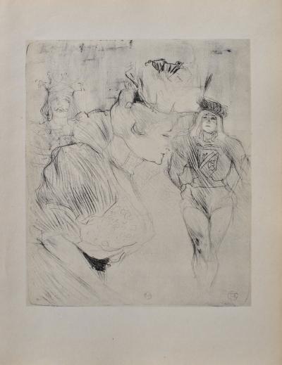 Henri de TOULOUSE-LAUTREC (d’après) - Mademoiselle Lender au cabaret, 1927 , Lithographie signée 2