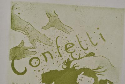 Henri de TOULOUSE-LAUTREC (d’après) : Confetti,1927, Lithographie signée 2