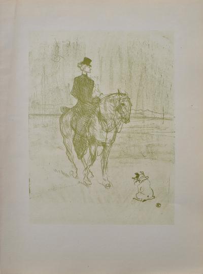 Henri de TOULOUSE-LAUTREC (d’après) : La cavalière et le chien,1927, Lithographie signée 2