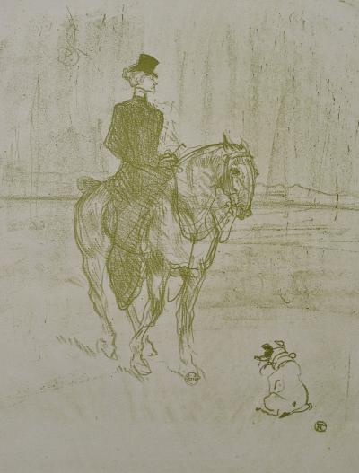 Henri de TOULOUSE-LAUTREC (d’après) : La cavalière et le chien,1927, Lithographie signée 2