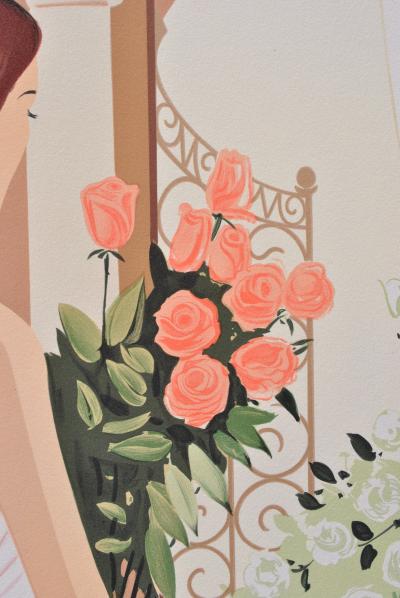 Serge VERGEZ : La mariée aux roses - Lithographie originale signée, 1982 2