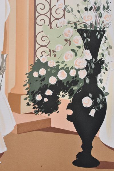 Serge VERGEZ : Elégante au sac à main - Lithographie originale signée, 1982 2