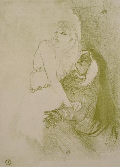 Henri de TOULOUSE-LAUTREC (d’après) : Sarah Bernard dans Phèdre, 1927, Lithographie signée 2