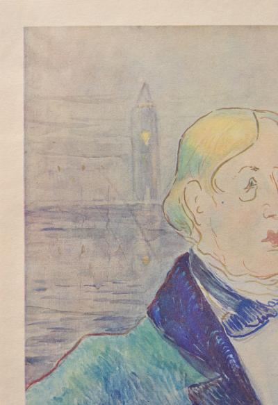 Henri de TOULOUSE-LAUTREC (d’après) : Portrait d’Oscar Wild,1927, Lithographie signée 2
