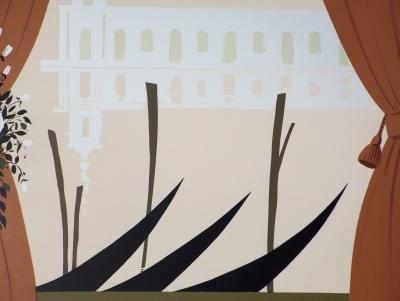 Serge VERGEZ : Elégante à Venise - Lithographie originale signée, 1982 2