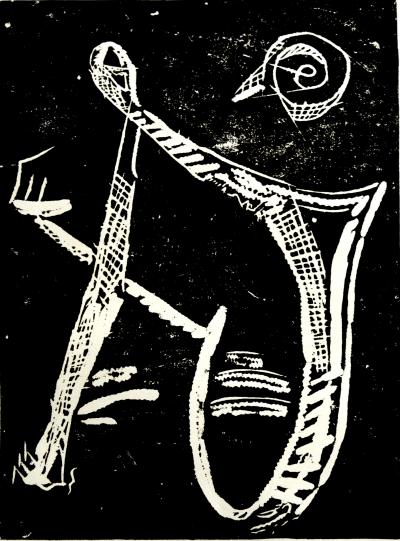Jean-Boris Anastassiévitch, Orphée aux Enfers, linogravure, vers 1954 2