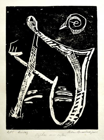Jean-Boris Anastassiévitch, Orphée aux Enfers, linogravure, vers 1954 2