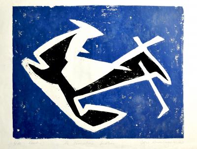Jean-Boris Anastassiévitch, The Graveyard by the Sea, linocut, 1954 2