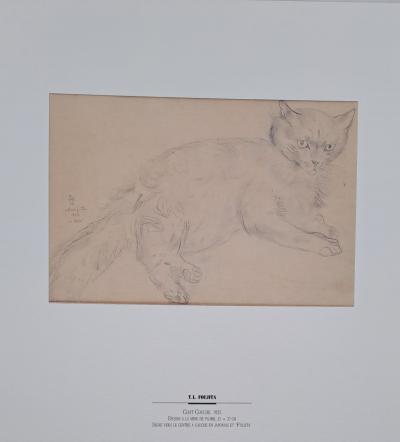 Léonard Foujita (d’après) - Chat couché - Impression d’art, signée 2