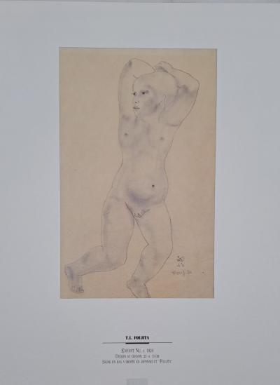 Léonard Foujita (d’après) - Enfant nu - Impression d’art, signée 2