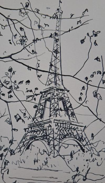 Léonard Foujita (d’après) - La Tour Eiffel - Impression d’art, signée 2