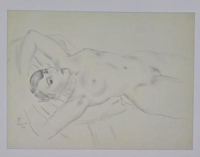 Léonard Foujita (d’après) - Nu couché - Impression d’art, signée