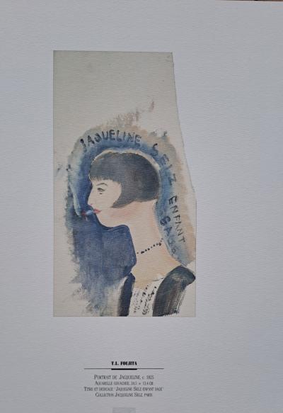 Léonard Foujita (after) - Portrait of Jacqueline - Art print 2