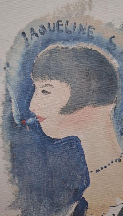 Léonard Foujita (after) - Portrait of Jacqueline - Art print 2