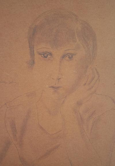 Léonard Foujita (after) - Portrait of Jacqueline - Art print, signed 2