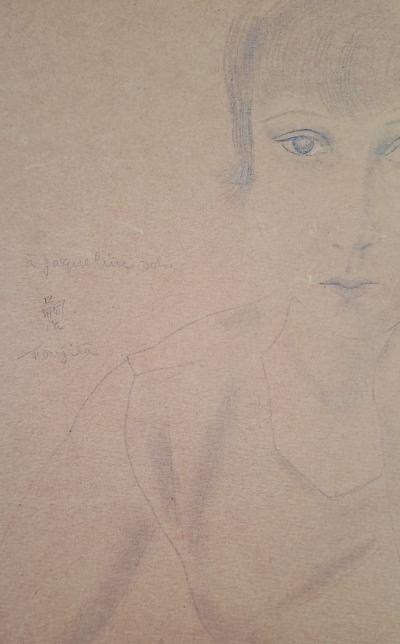 Léonard Foujita (after) - Portrait of Jacqueline - Art print, signed 2