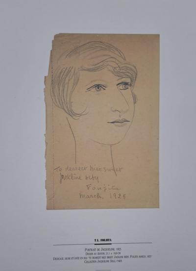 Léonard Foujita (d’après) - Portrait de Jacqueline - Impression d’art, signée 2