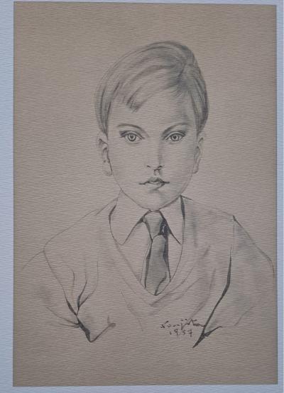 Léonard Foujita (d’après) - Portrait de Jean-Noël Prade - Impression d’art, signée 2