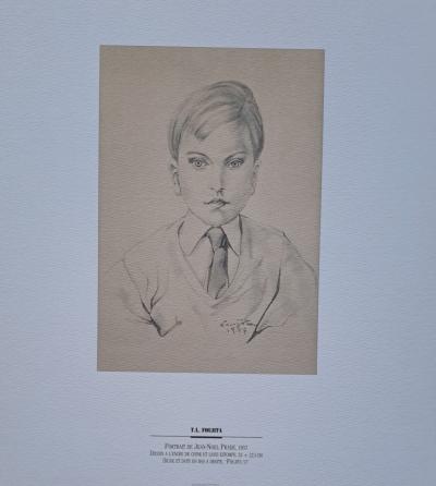 Léonard Foujita (d’après) - Portrait de Jean-Noël Prade - Impression d’art, signée 2
