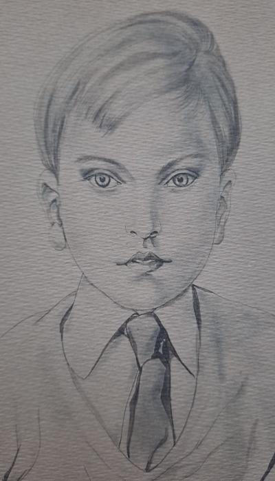 Léonard Foujita (d’après) - Portrait de Jean-Noël Prade - Impression d’art, signée 2