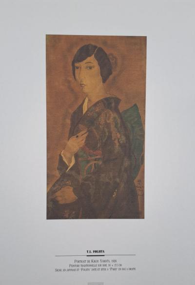Léonard Foujita (d’après) - Portrait de Kikou Yamata - Impression d’art, signée 2