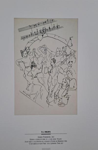 Léonard Foujita (d’après) - Soirée parisienne - Impression d’art, signée 2