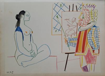 Pablo Picasso - La femme masquée et le roi, 1954 - Lithographie 2