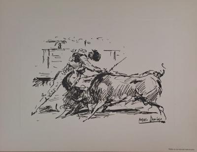 Roberto Domingo y Fallola - Villalta en una estocada hasta el puno - Gravure signée 2