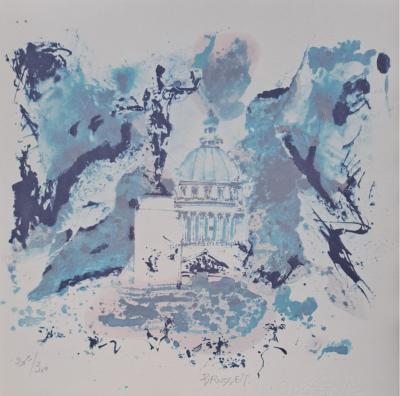 Jean-Paul Brusset - Jardins et Palais du Luxembourg - Lithographie originale signée et numérotée par l’artiste 2