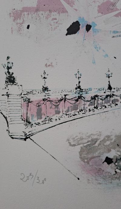 Jean-Paul Brusset - Le Pont Alexandre III - Lithographie originale signée et numérotée par l’artiste 2