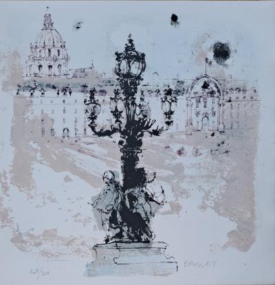 Jean-Paul Brusset - L’Hotel des Invalides, Pont Alexandre III - Lithographie originale signée et numérotée par l’artiste 2