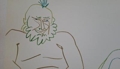 Pablo Picasso - La fille nue et le sage, 1954 - Lithographie 2