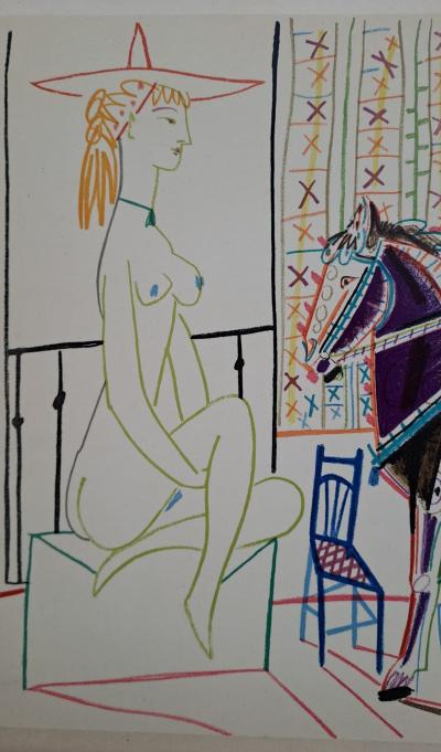 Pablo Picasso - Le roi et la femme nue au chapeau, 1954 - Lithographie 2
