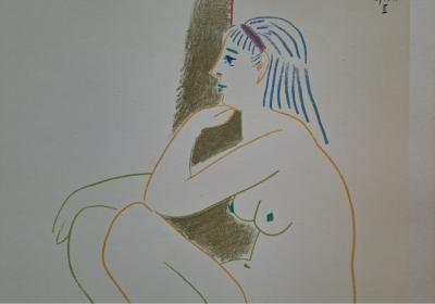 Pablo Picasso - La femme nue et l’homme masqué, 1954 - Lithographie 2