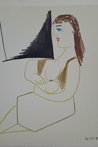 Pablo Picasso - La mère et l’homme au cadre, 1954 - Lithographie 2